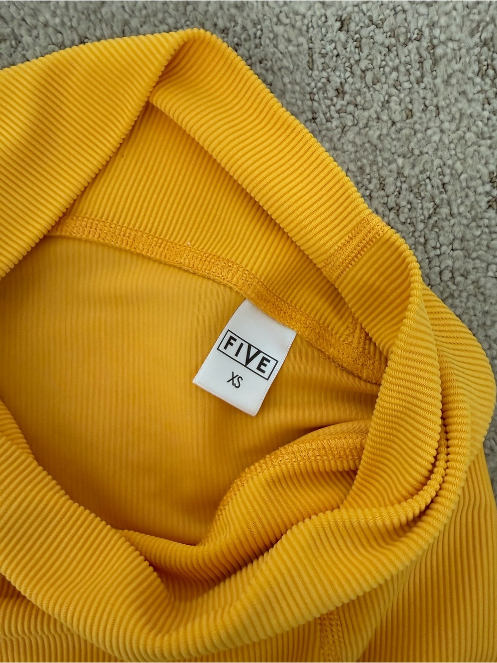 Five the Label Sunny Yellow Ribbed Two-Piece Active Set - Picture 4 of 4